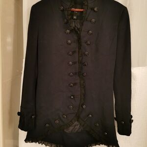 Insight Black Ruffled Button Blazer